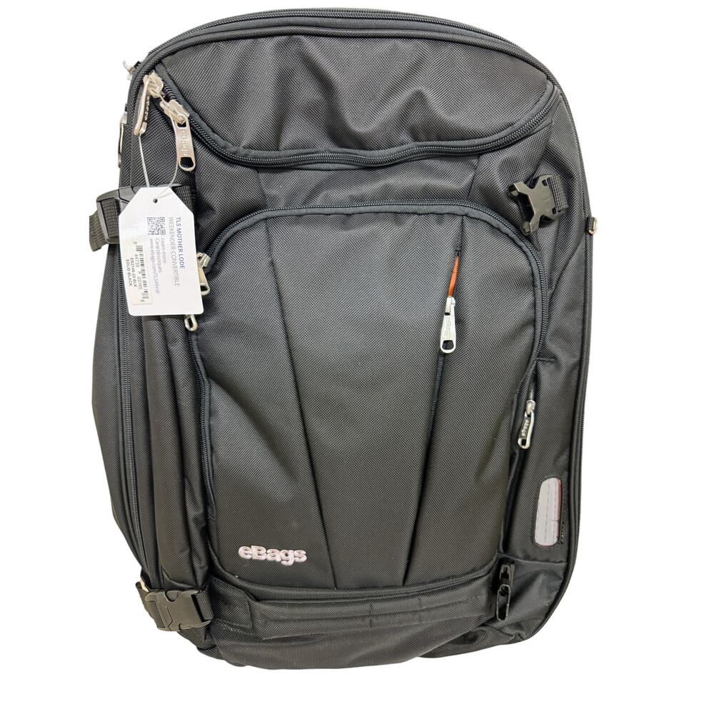 eBags TLS Mother Lode Weekender Convertible Travel Backpack- Black